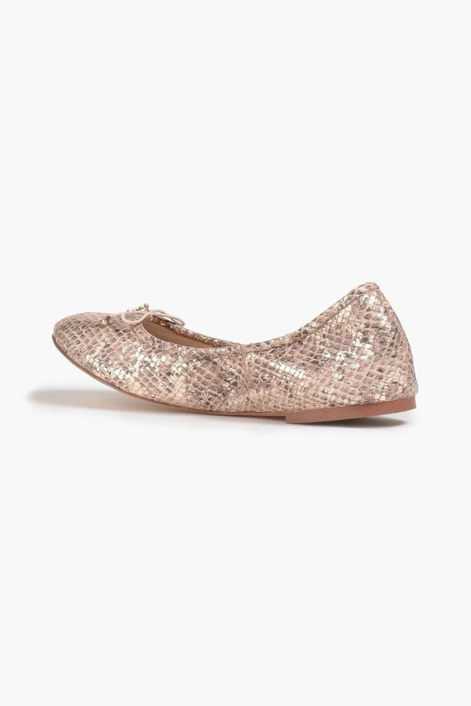 商品Sam Edelman|Felicia metallic snake-effect leather ballet flats,价格¥582,第3张图片详细描述