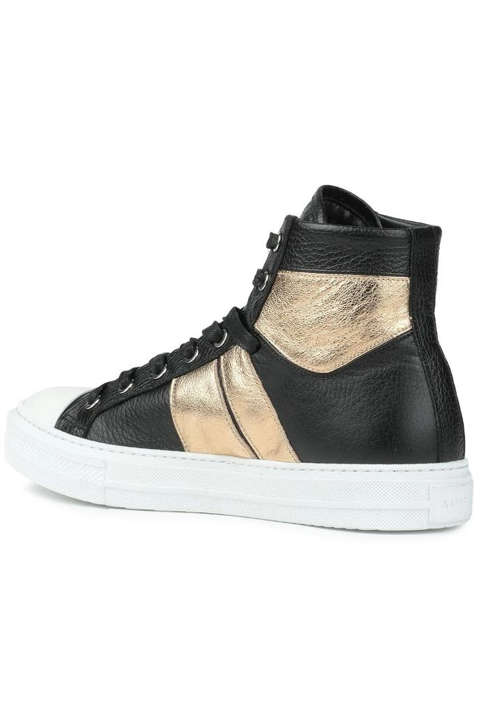 商品AMIRI|Two-tone metallic textured-leather high-top sneakers,价格¥893,第3张图片详细描述