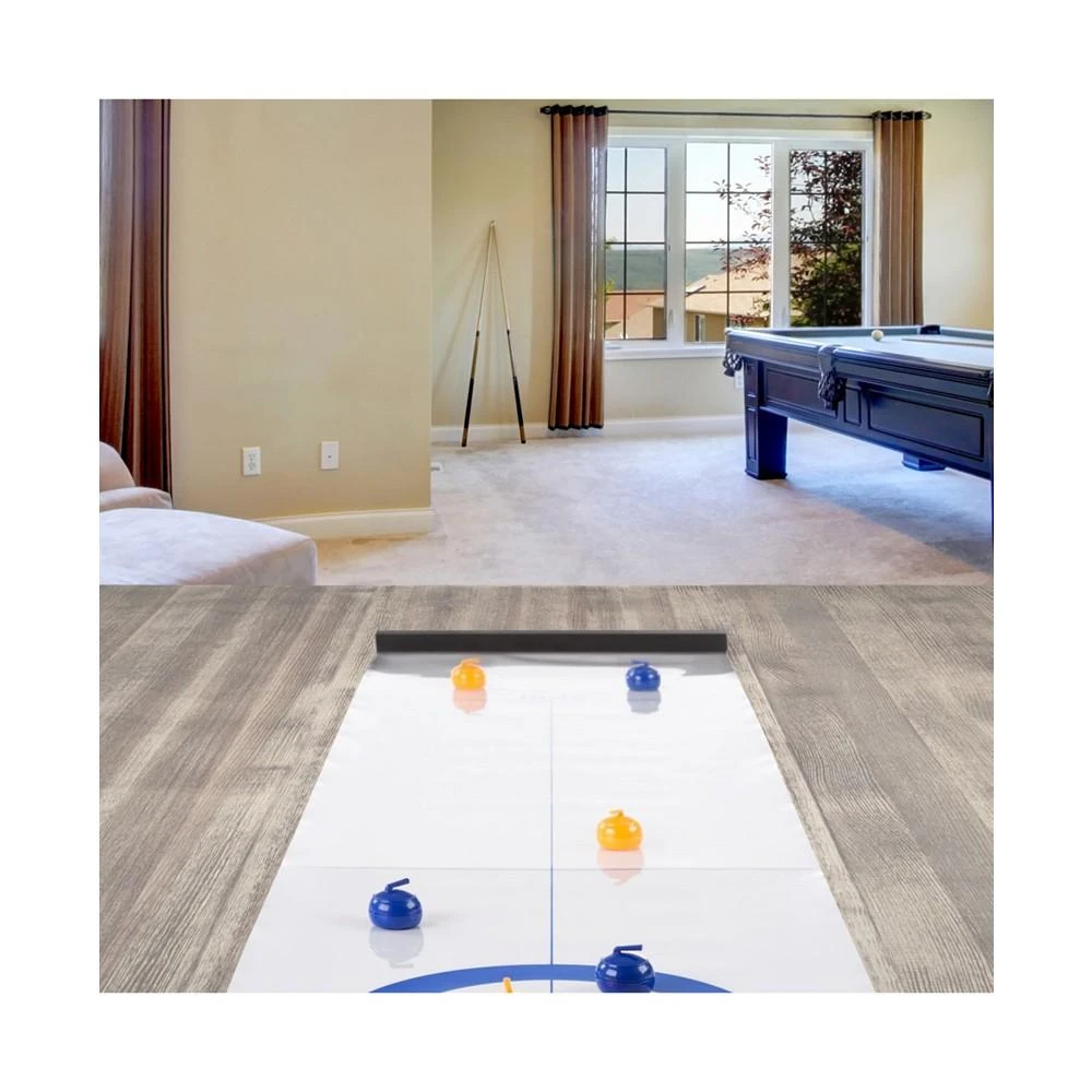 Hey Play Tabletop Curling Game - Portable Indoor Desktop Roll Up Magnetic Competition Board Game With Eight Stones 商品