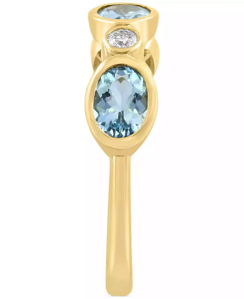 商品Effy|EFFY® Aquamarine (1-1/6 ct. t.w.) & Diamond (1/10 ct. t.w.) Bezel Ring in 14k Gold,价格¥3631,第4张图片详细描述