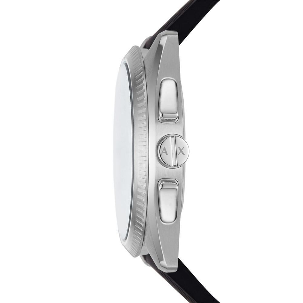 商品Armani Exchange|Men's Chronograph Black Silicone Strap Watch 43mm,价格¥734,第5张图片详细描述