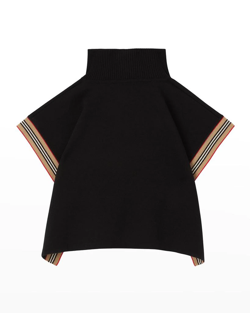 商品Burberry|Girl's Ginny Wool-Blend Knit Icon Stripe Cape, One Size,价格�¥3753,第2张图片详细描述