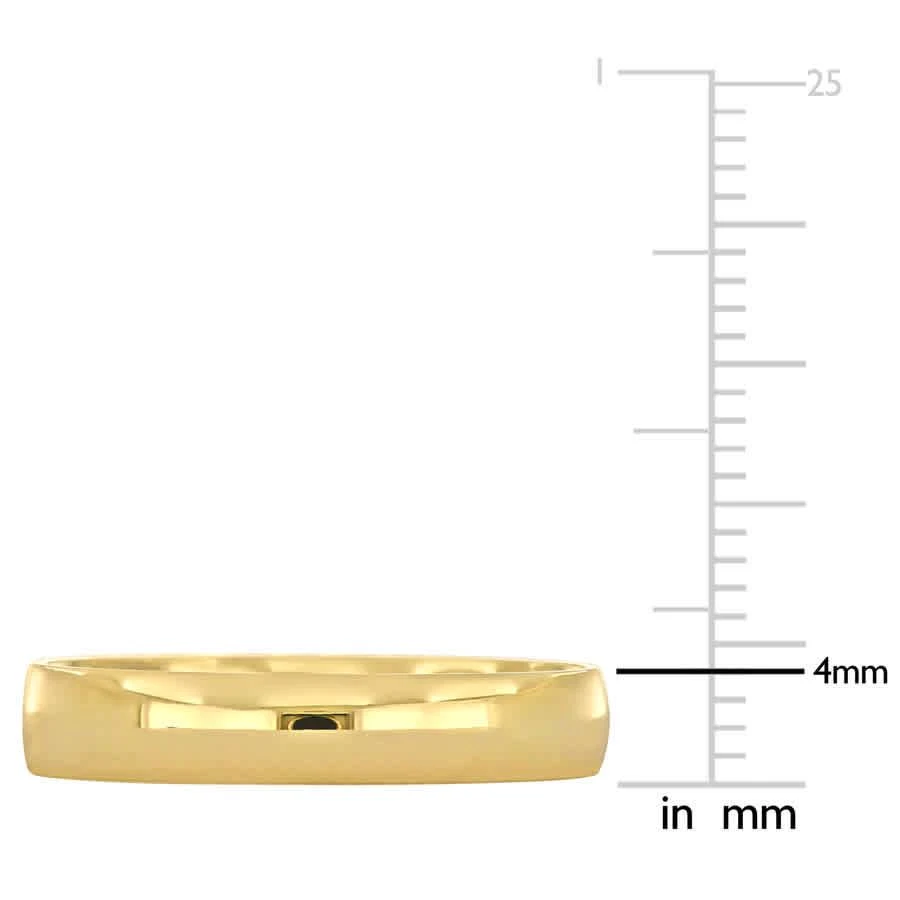 商品Amour|4mm Polished Finish Wedding Band in 14k Yellow Gold,价格¥1404,第3张图片详细描述