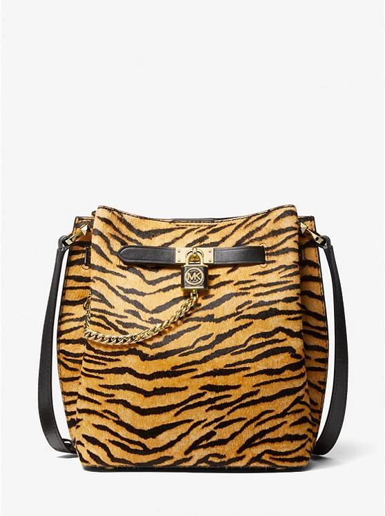 商品Michael Kors|Hamilton Legacy Medium Tiger Print Calf Hair Messenger Bag,价格¥887,第1张图片