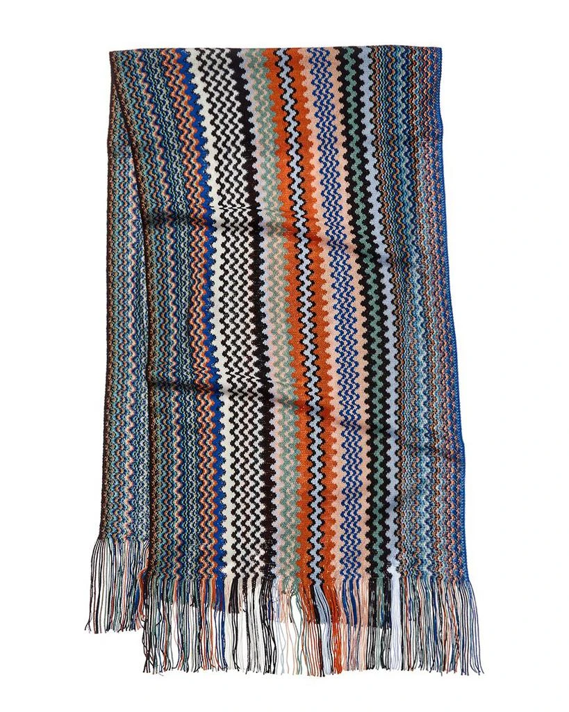 商品Missoni|Wool-Blend Scarf, Blue,价格¥636,第2张图片详细描述