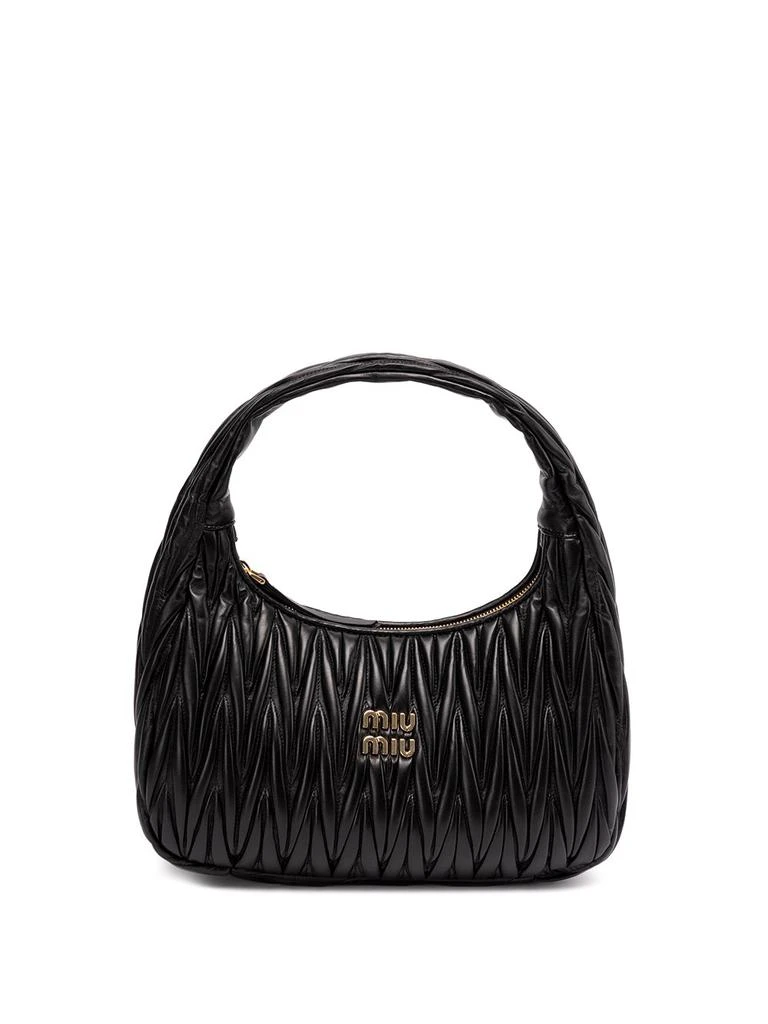 商品Miu Miu|Miu Miu `Miu Wander` Leather Hobo Bag,价格¥10948,第1张图片