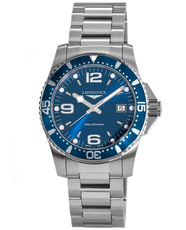 商品Longines|Longines HydroConquest Quartz 41mm Blue Dial Steel Men's Watch L3.740.4.96.6,价格¥6602,第1张图片