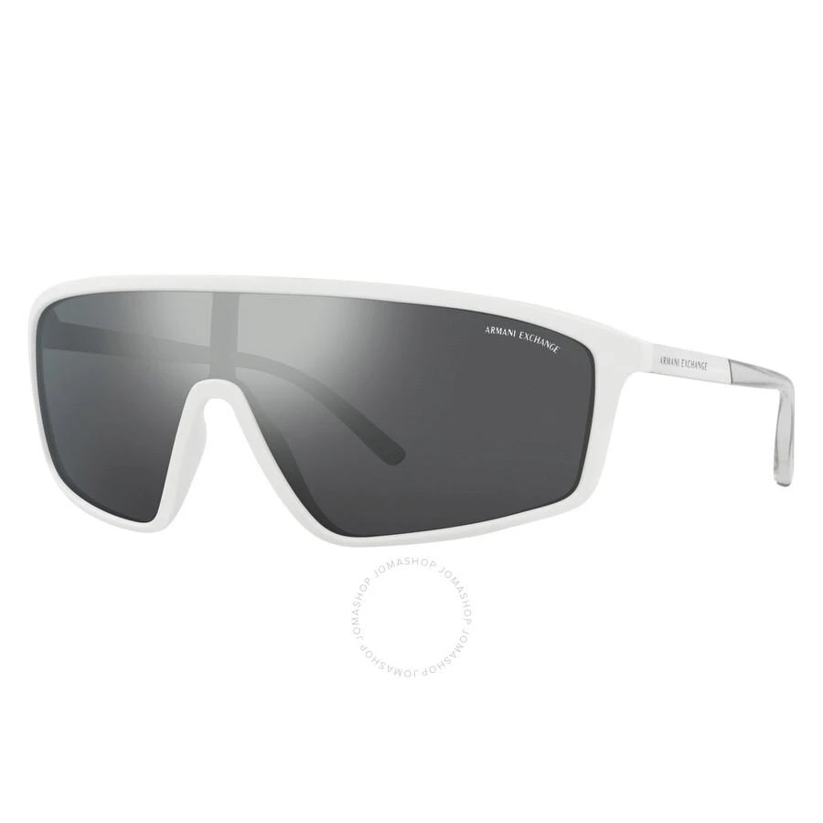 商品Armani Exchange|Grey Mirror Silver Shield Men's Sunglasses AX4119S 81566G 37,价格¥261,第1张图片