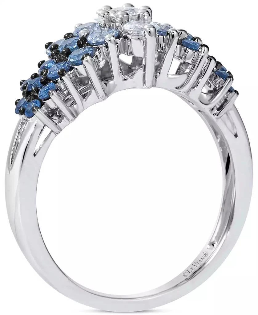 商品Le Vian|Blue Ombré Sapphire (1 ct. t.w.) & White Sapphire (1/3 ct. t.w.) Cluster Ring in 14k White Gold,价格¥8115,第2张图片详细描述