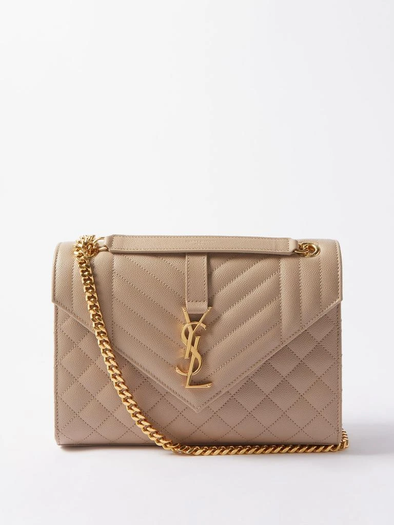 商品Yves Saint Laurent|Envelope matelassé-leather shoulder bag,价格¥24595,第3张图片详细描述