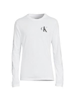 商品Calvin Klein|Marquee Logo Long Sleeve Graphic Tee,价格¥147,第6张图片详细描述