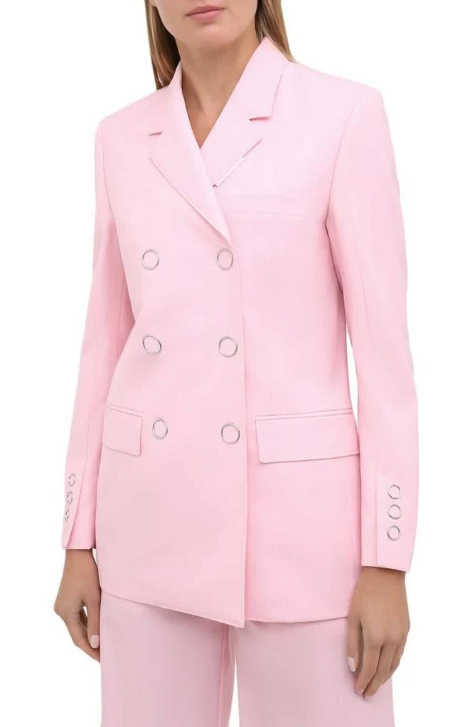 商品Burberry|Ladies Soft Pink Double-Breasted Tumbled Wool Blazer,价格¥2290,第2张图片详细描述