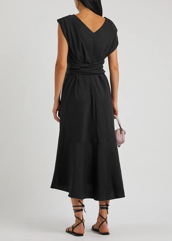 商品Vince|Black flutter-sleeve midi dress,价格¥4127,第3张图片详细描述