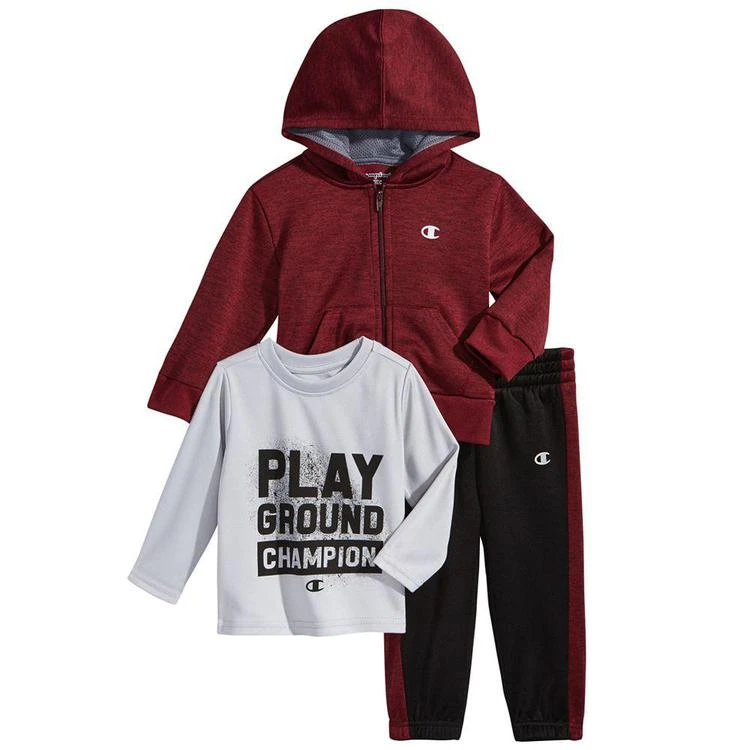 商品CHAMPION|3-Pc. Zip-Up Hoodie, Graphic-Print T-Shirt & Jogger Pants Set, Baby Boys,价格¥143,第1张图片