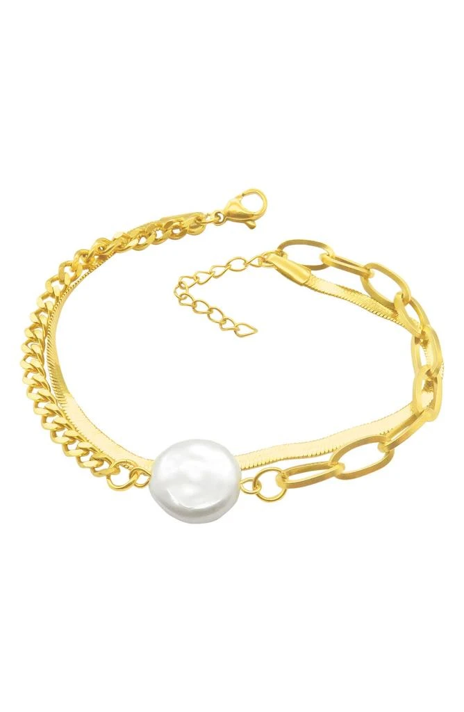 商品ADORNIA|Water Resistant Mixed Chain Cultured Pearl Bracelet,价格¥151,第1张图片