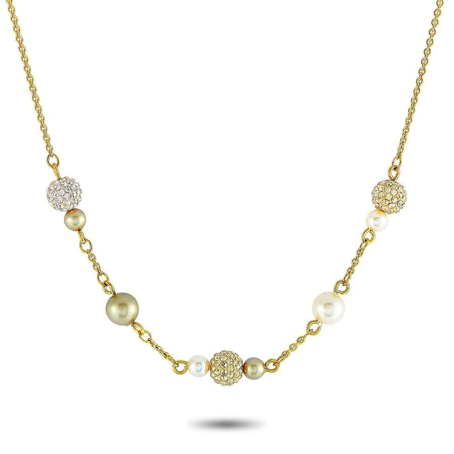 商品Swarovski|Lady Jane Yellow Gold-Plated Stainless Steel Crystal Pearl Necklace,价格¥482,第1张图片