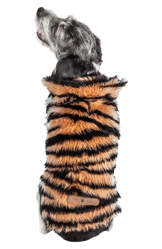 商品PET LIFE|LUXE Tigerbone Glamourous Patterned Faux Fur Dog Coat,价格¥330,第4张图片详细描述