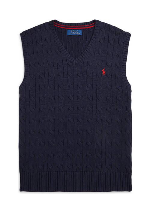 Ralph Lauren Childrenswear | Lauren Childrenswear Boys 8 20 Cable Knit Cotton Sweater Vest 300.97元 商品图片