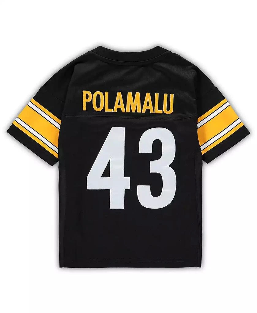 商品Mitchell & Ness|Toddler Boys and Girls Troy Polamalu Black Pittsburgh Steelers 2005 Retired Legacy Jersey,价格¥446,第4张图片详细描述