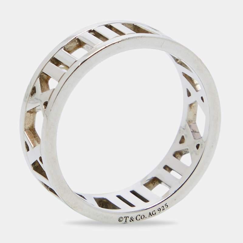 商品[二手商品] Tiffany & Co.|Tiffany & Co. Atlas Silver Open Band Ring Size 58,价格¥2258,第1张图片