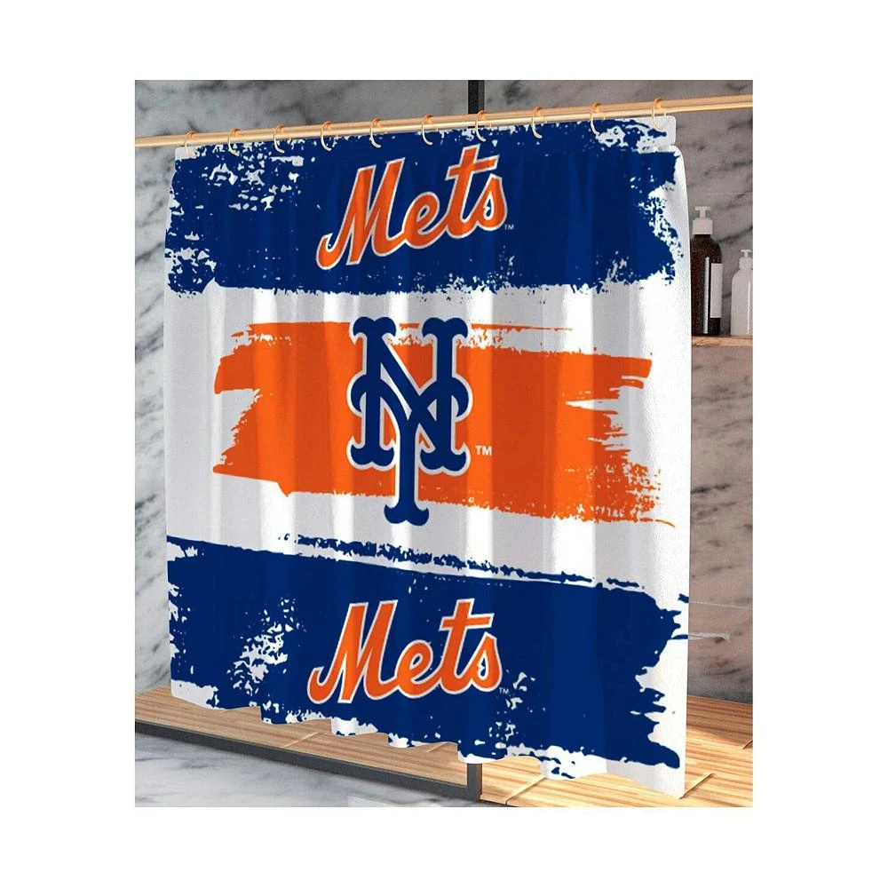 商品Pegasus Home Fashions|New York Mets Shower Curtain and Bath Mat Set,价格¥448,第2张图片详细描述