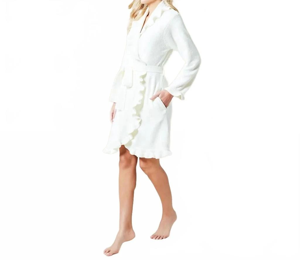 商品SOFTiES|Ruffle Chenille Robe In Cloud,价格¥688,第2张图片详细描述