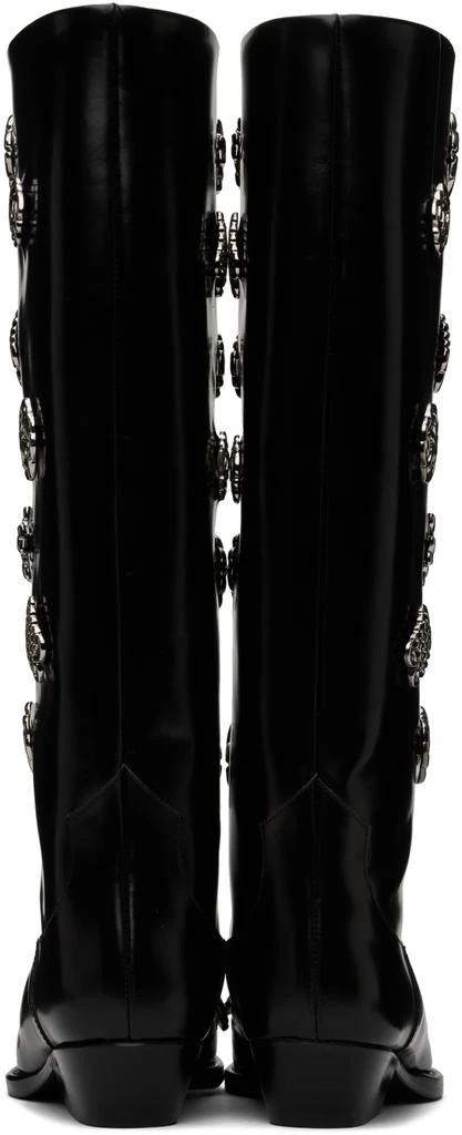 商品Toga Pulla|SSENSE Exclusive Black Leather Embellished Tall Boots,价格¥2719,第2张图片详细描述