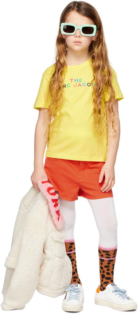 Kids Orange Hearts Shorts商品第1张图片规格展示