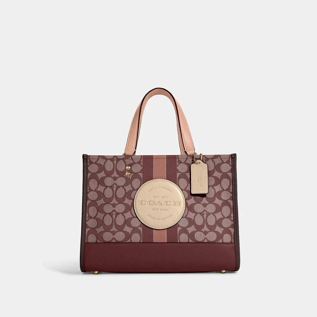 商品Coach|Coach Outlet Dempsey Carryall In Signature Jacquard With Stripe And Coach Patch,价格¥1379-¥1723,第2张图片详细描述