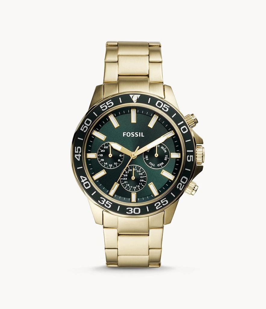 商品Fossil|Fossil Men's Bannon Multifunction, Gold-Tone Stainless Steel Watch,价格¥539,第1张图片