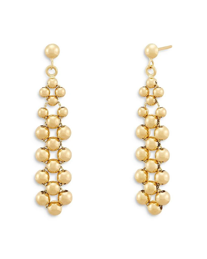 Polished Bead Drop Earrings in 14K Yellow Gold 商品