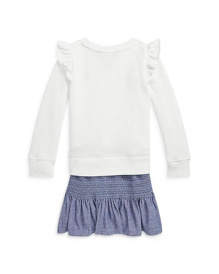 商品Ralph Lauren|Girls' Chambray Skirt Sweatshirt Dress - Little Kid,价格¥202,第2张图片详细描述