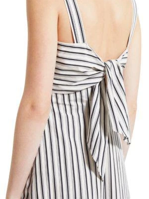 商品Theory|Striped Tie-Back Poplin Midi-Dress,价格¥488,第3张图片详细描述