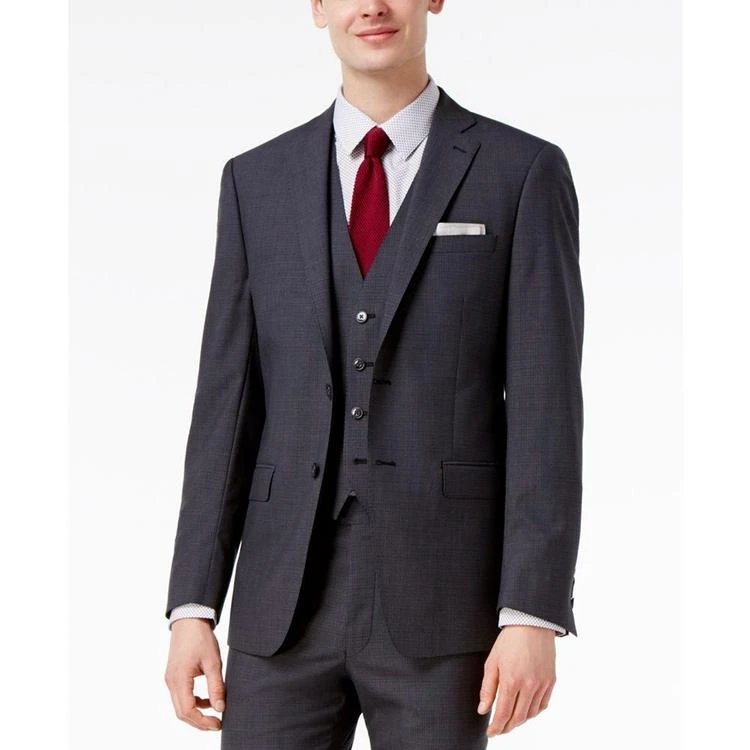 商品Calvin Klein|Men's Slim-Fit Black and Charcoal Neat Vested Suit,价格¥1465,第3张图片详细描述