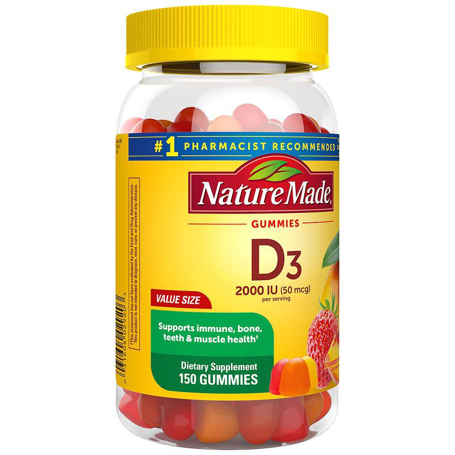 维生素 D3 2000 IU（50 mg）软糖草莓、桃子和芒果 口味商品第5张图片规格展示