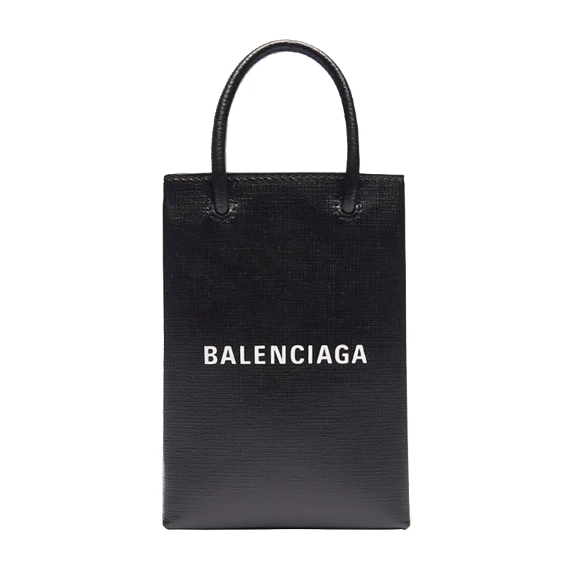商品Balenciaga|Balenciaga/巴黎世家 秋冬新款 黑色纹理小牛皮购物手机袋斜挎手提包5938260AI2N1000,价格¥7023,第1张图片