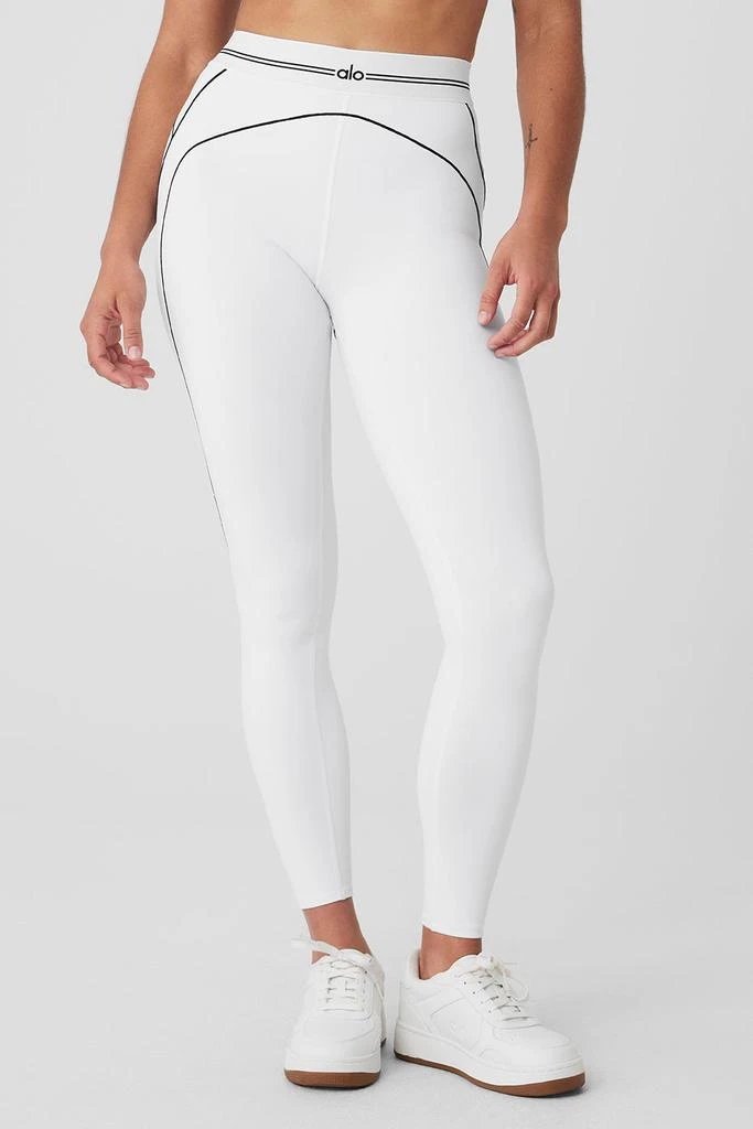 商品Alo|Airbrush High-Waist Heart Throb Legging - White/Black,价格¥885,第5张图片详细描述