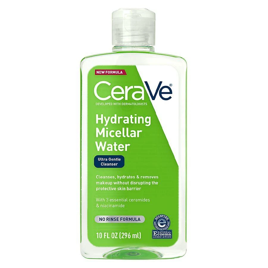 商品CeraVe|Hydrating Micellar Water, Ultra Gentle Facial Cleanser & Eye Makeup Remover,价格¥109,第1张图片