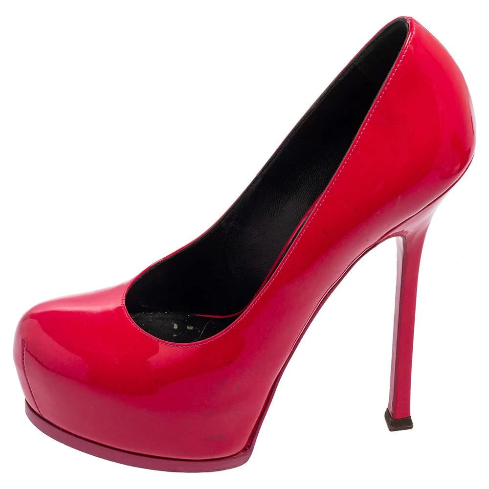 商品[二手商品] Yves Saint Laurent|Saint Laurent Magenta Patent Leather Tribtoo Platform Pumps Size 38.5,价格¥1564,第2张图片详细描述