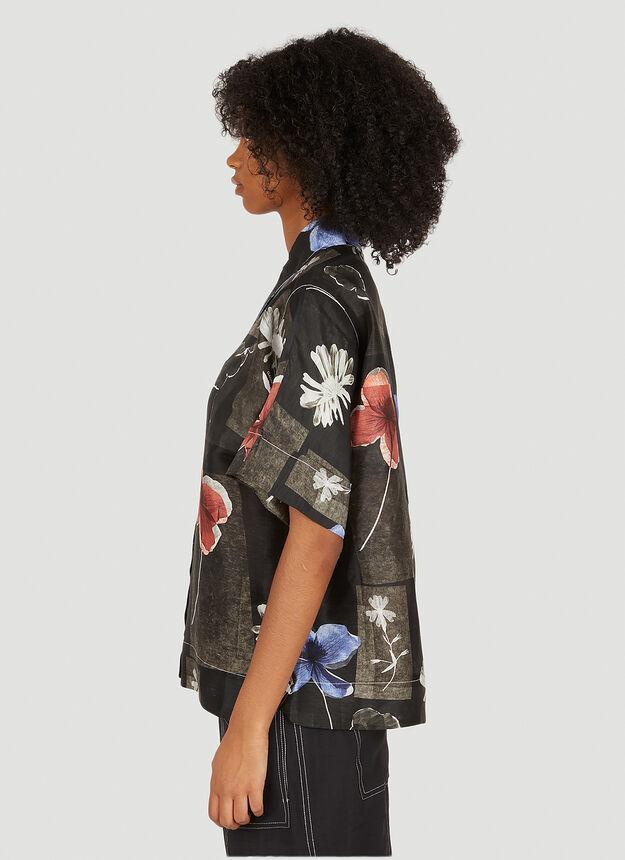 商品Ganni|Floral Print Shirt in Black,价格¥1117,第5张图片详细描述