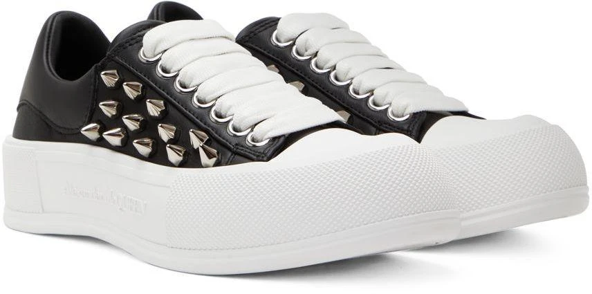 商品Alexander McQueen|Black & White Deck Plimsoll Sneakers,价格¥1222,第4张图片详细描述