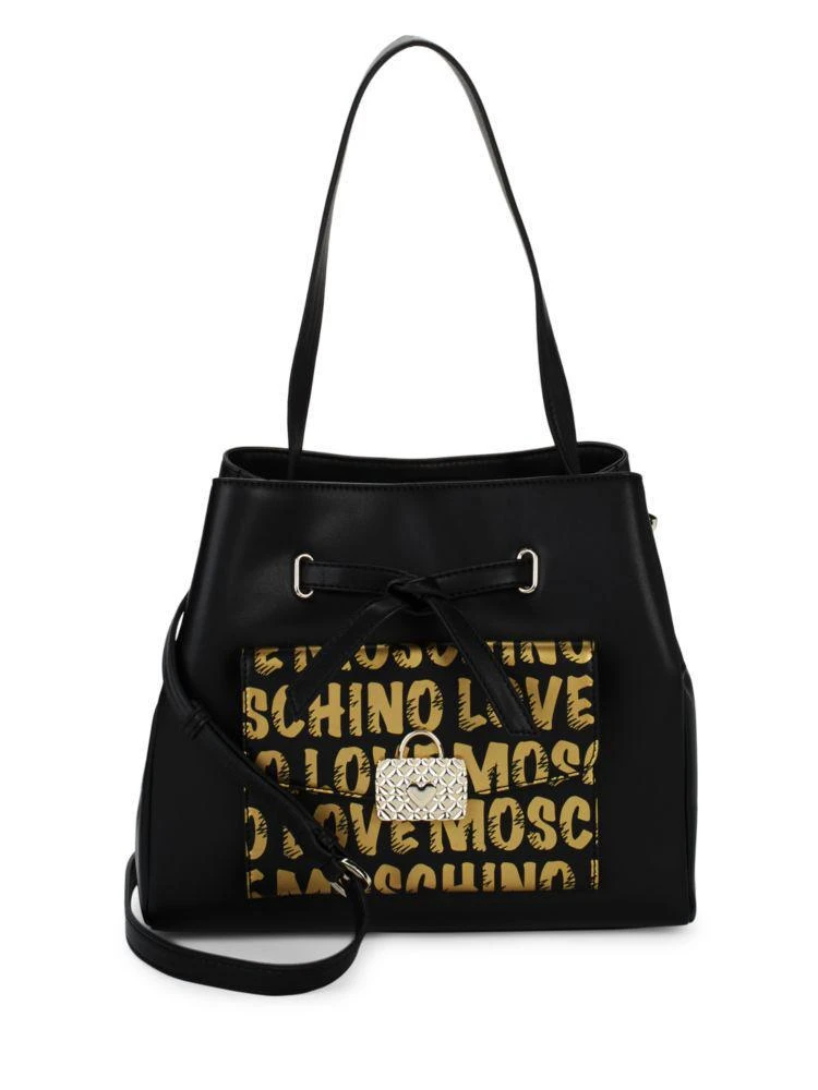 商品Moschino|Logo Writing Snap Tote,价格¥826,第1张图片