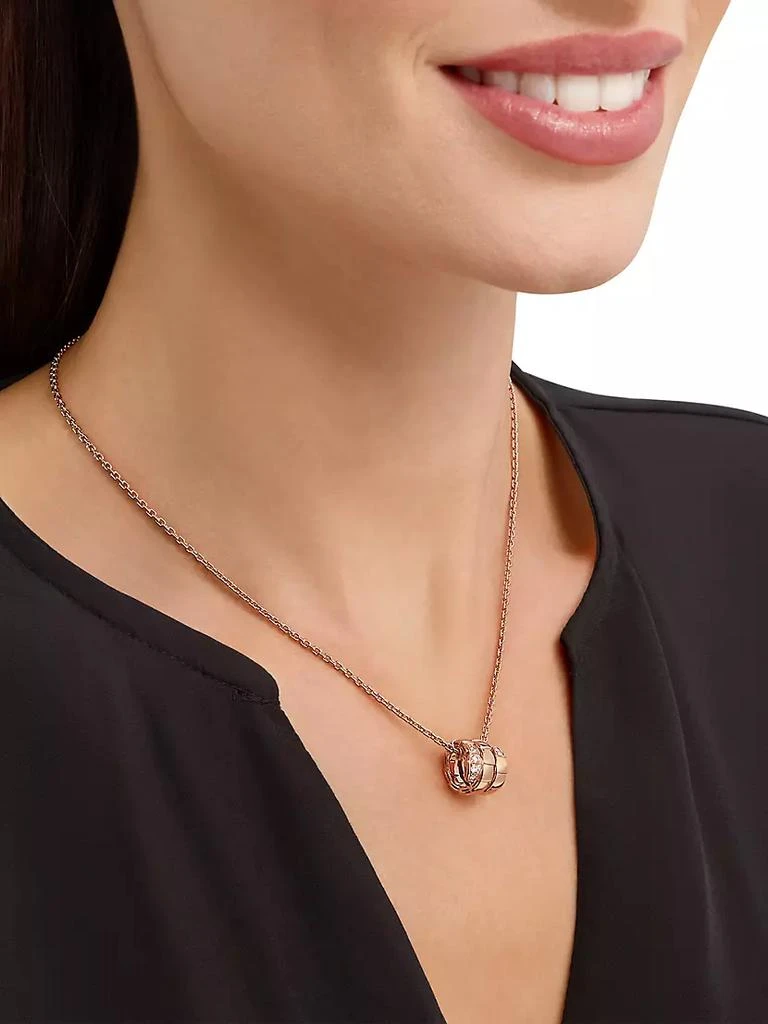 商品BVLGARI|Serpenti Viper 18K Rose Gold & Pavé Diamond Pendant Necklace,价格¥40568,第2张图片详细描述