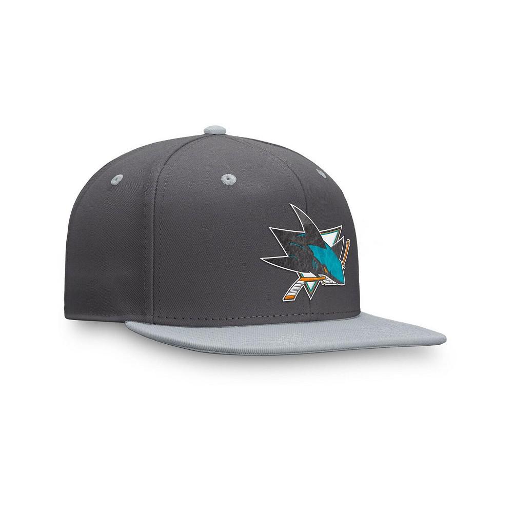 Men's Branded Charcoal San Jose Sharks Authentic Pro Home Ice Snapback Hat商品第3张图片规格展示