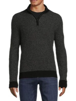 商品Saks Fifth Avenue|100% Cashmere Quarter Zip Sweater,价格¥600,第1张图片