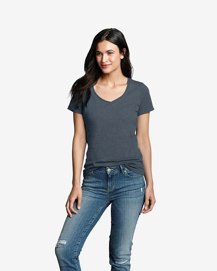 商品Eddie Bauer|Women's Essential Slub Short-Sleeve V-Neck T-Shirt,价格¥186,第1张图片