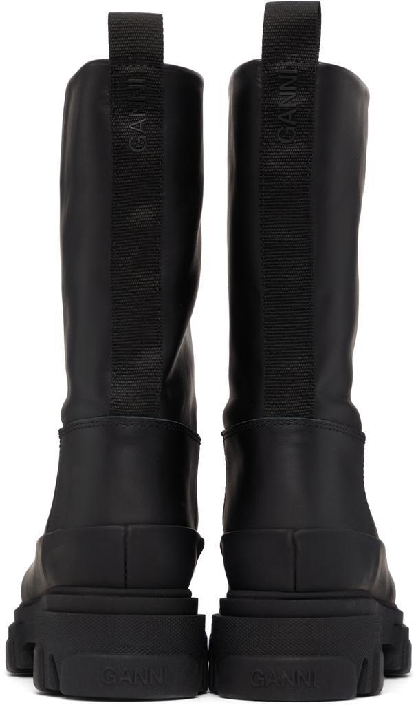 商品Ganni|Black Leather Tubular Boots,价格¥3161,第6张图片详细描述