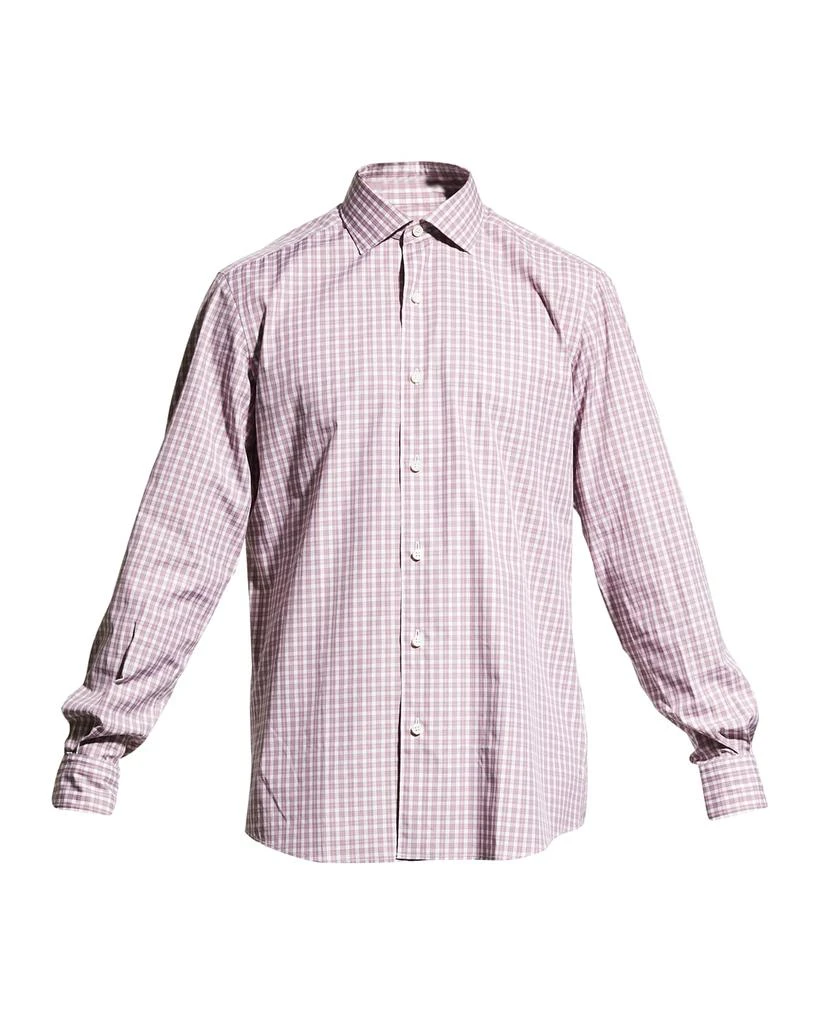 商品Zegna|Men's Check Cotton Sport Shirt,价格¥1417,第2张图片详细描述