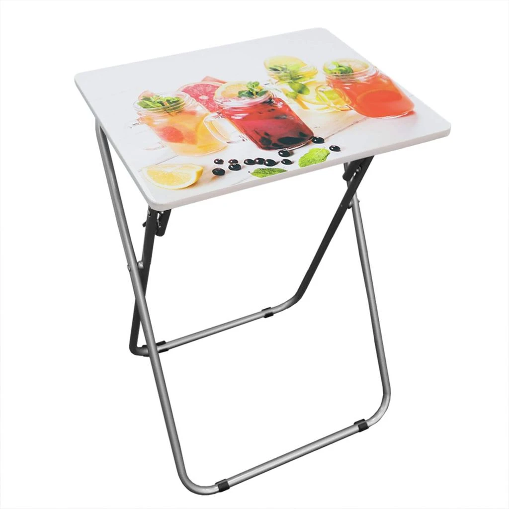 商品Home Basics|Home Basics Cocktails Multi-Purpose Foldable TV Tray Table, White,价格¥487,第5张图片详细描述