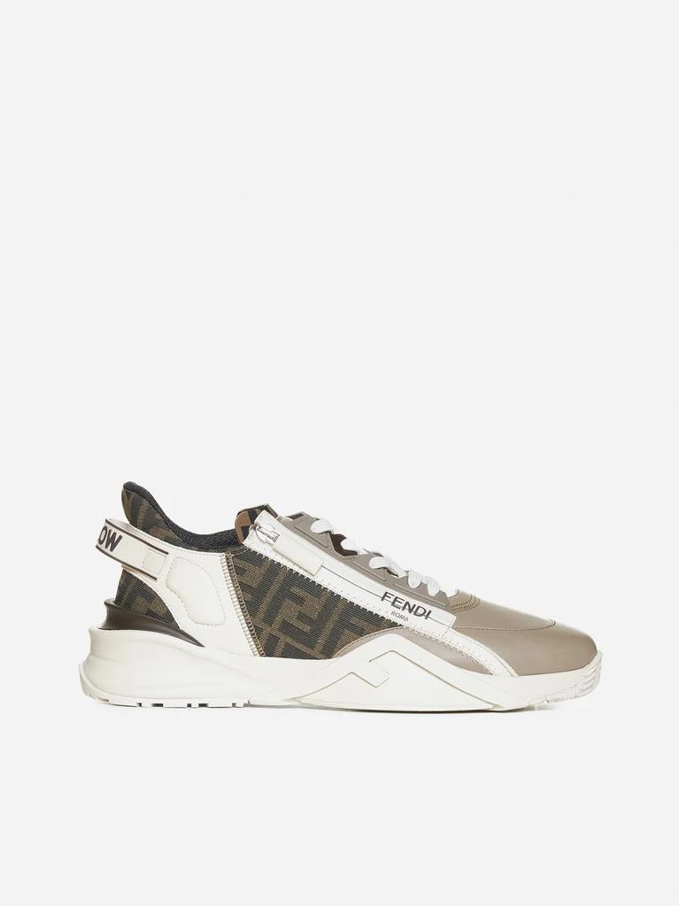 商品Fendi|Fendi Flow leather and FF fabric sneakers,价格¥6632,第1张图片